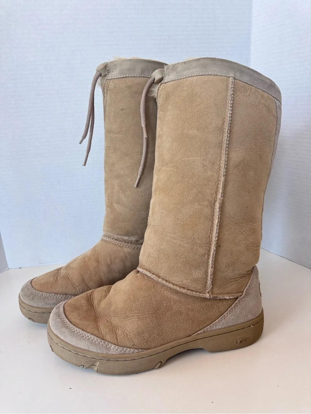 Vintage 90s Y2K Ugg Ultimate Tall 5250 Lined Suede Drawstring Tall Winter Boots